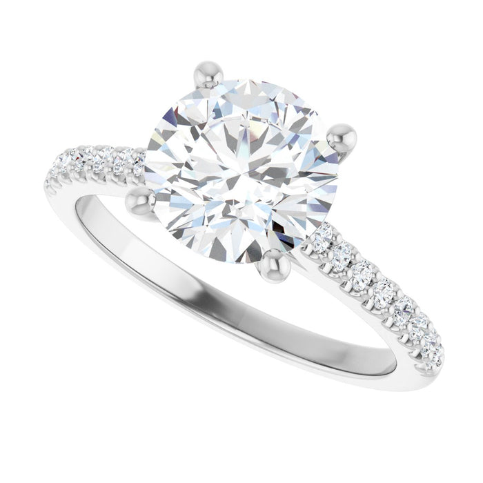 14K White | Round
