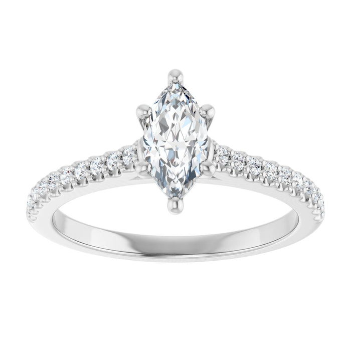 14K White | Marquise