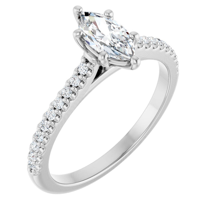 14K White | Marquise