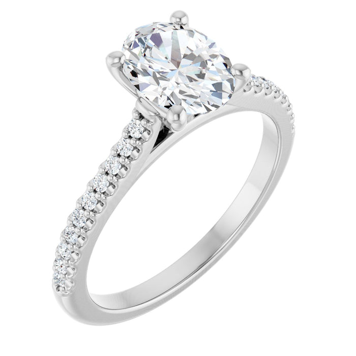 14K White | Oval
