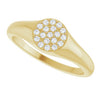 126633 / Ring / Set / 14K Yellow / Natural Diamond / Round / 1.2 Mm / Polished / 1/8 Ctw Natural Diamond Pave Signet Ring