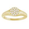 126633 / Ring / Set / 14K Yellow / Natural Diamond / Round / 1.2 Mm / Polished / 1/8 Ctw Natural Diamond Pave Signet Ring