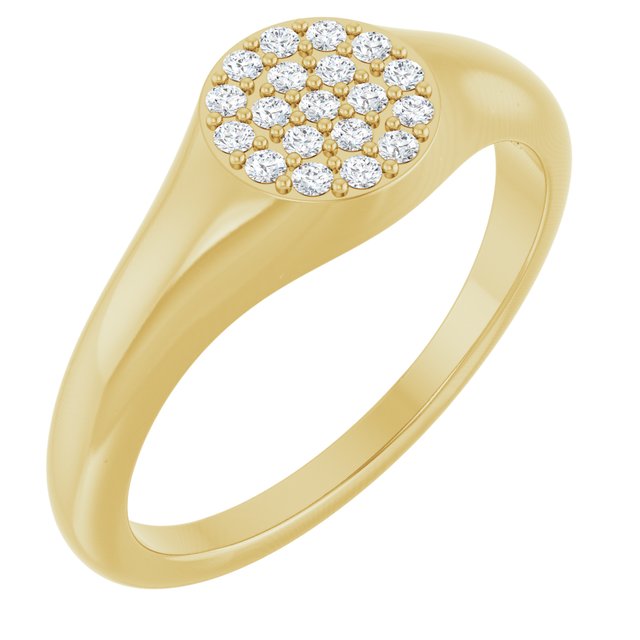 Natural Diamond Pavé Signet Ring
