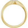126633 / Ring / Set / 14K Yellow / Natural Diamond / Round / 1.2 Mm / Polished / 1/8 Ctw Natural Diamond Pave Signet Ring