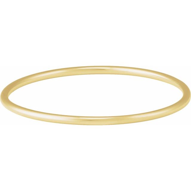Thin Round Tube Slip-On Bangle Bracelet — 14K Yellow Gold