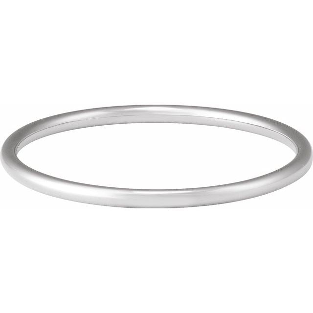 Thin Round Tube Slip-On Bangle Bracelet — Sterling Silver
