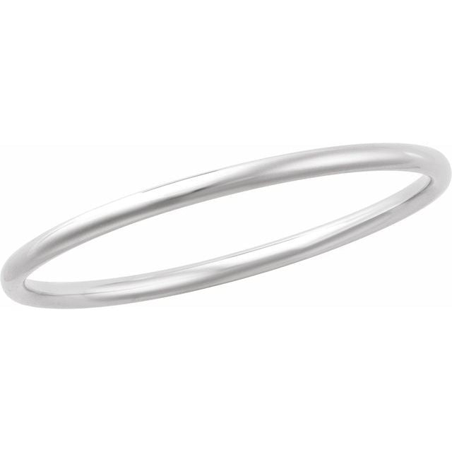 Thin Round Tube Slip-On Bangle Bracelet — Sterling Silver