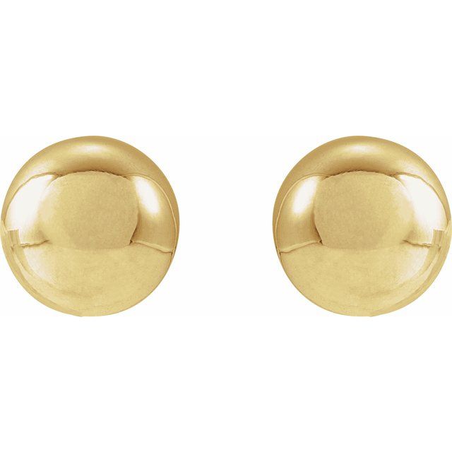 Polished Ball Stud Earrings — 14K Yellow Gold