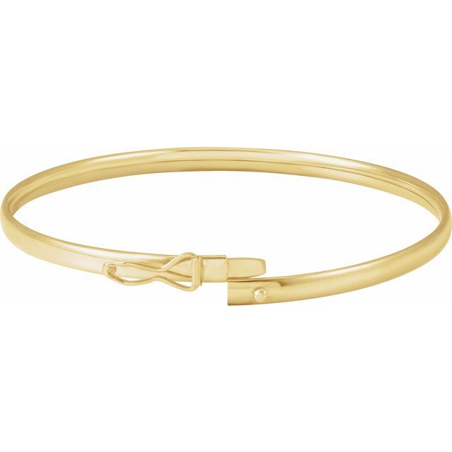 Slim Hinged Bangle Bracelet — 14K Yellow Gold