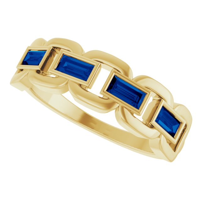 Lab-Grown Blue Sapphire | Straight baguette | 4 x 2mm