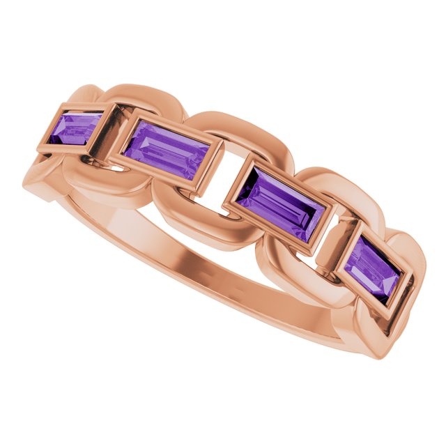 Lab-Grown Purple Sapphire | Straight baguette | 4 x 2mm
