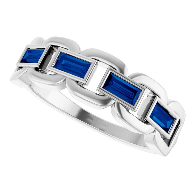 Lab-Grown Blue Sapphire | Straight baguette | 4 x 2mm