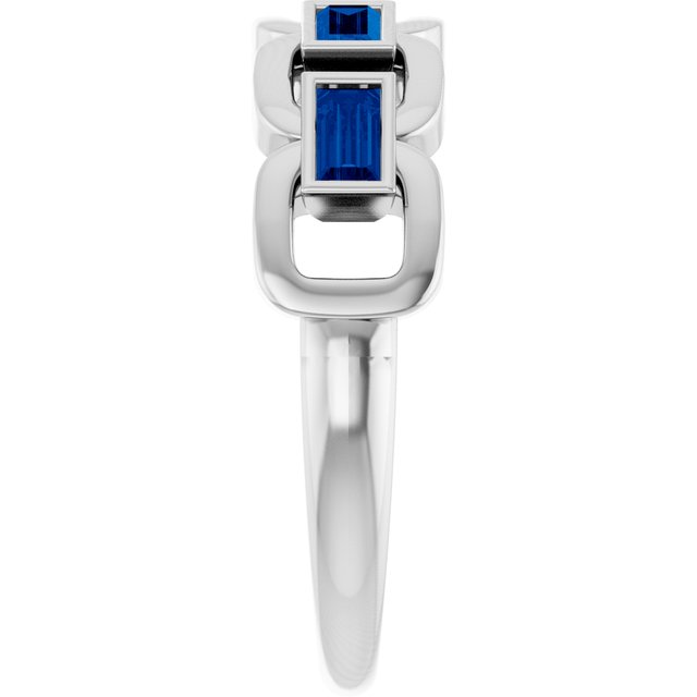 Lab-Grown Blue Sapphire | Straight baguette | 4 x 2mm