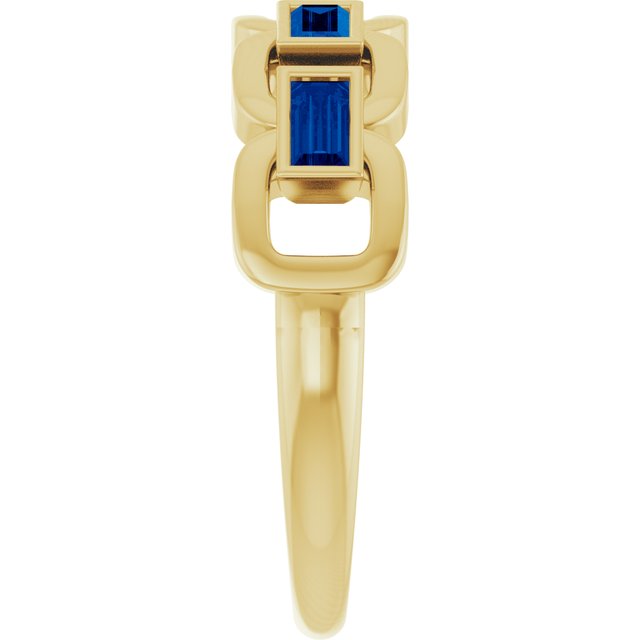 Lab-Grown Blue Sapphire | Straight baguette | 4 x 2mm