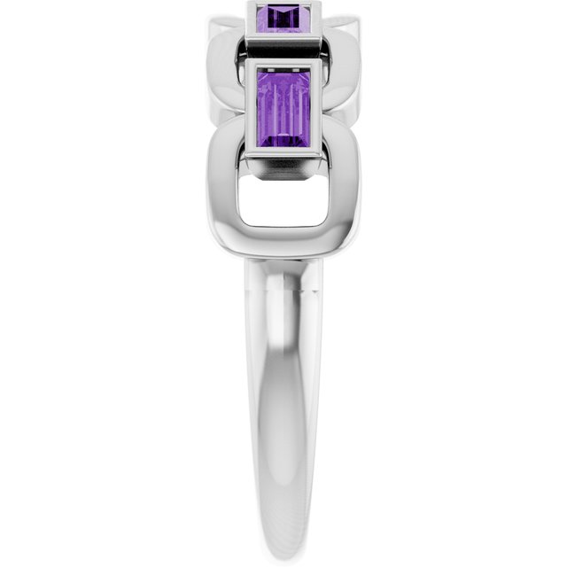 Lab-Grown Purple Sapphire | Straight baguette | 4 x 2mm