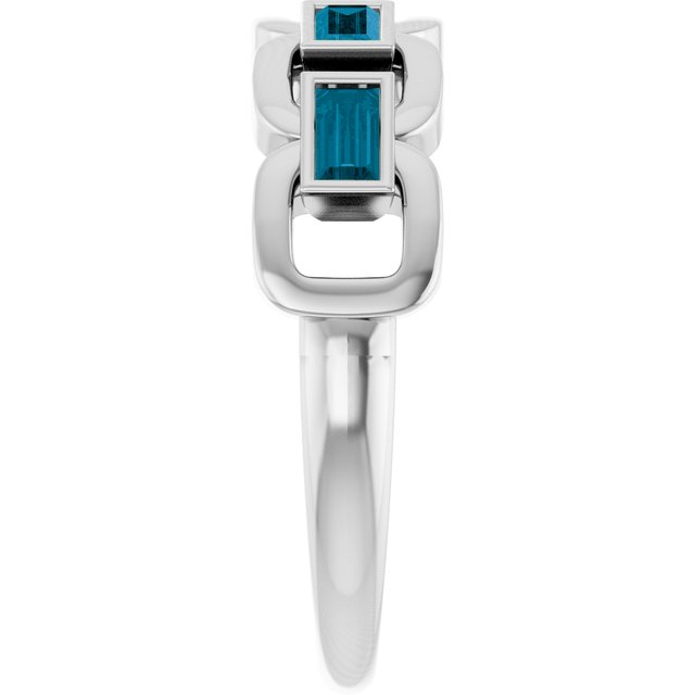 Natural London Blue Topaz | Straight baguette | 4 x 2mm