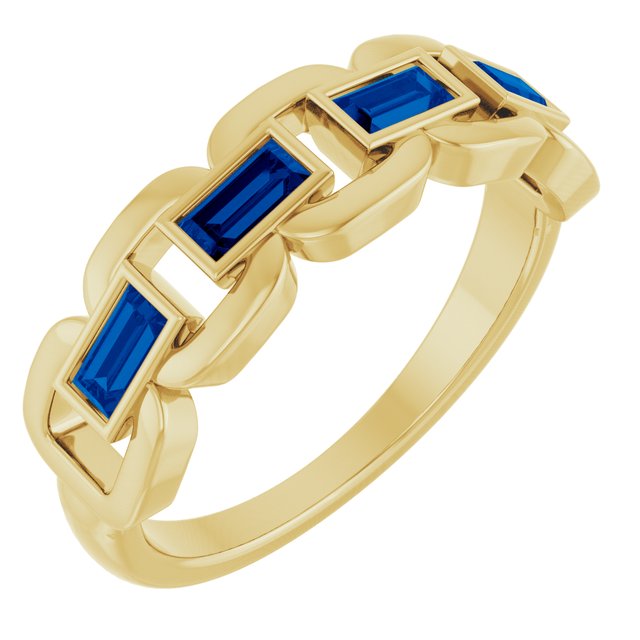 Lab-Grown Blue Sapphire | Straight baguette | 4 x 2mm