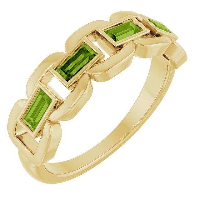 Chain Link Accented Ring — 14K Yellow Gold