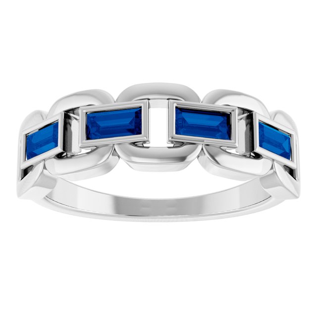 Lab-Grown Blue Sapphire | Straight baguette | 4 x 2mm