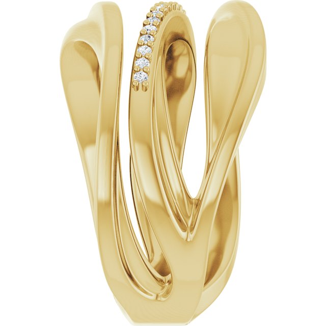 126762 / Ring / Set / 14K Yellow / Natural Diamond / Round / 1 Mm / Polished / .07 Ctw Natural Diamond Freeform Ring