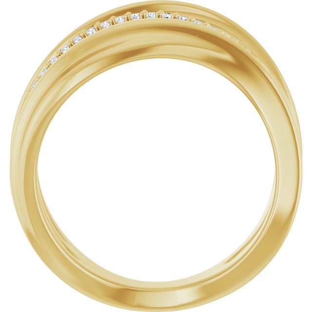 126762 / Ring / Set / 14K Yellow / Natural Diamond / Round / 1 Mm / Polished / .07 Ctw Natural Diamond Freeform Ring