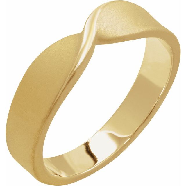 Twisted Tapered Stackable Band Ring — 14K Yellow Gold