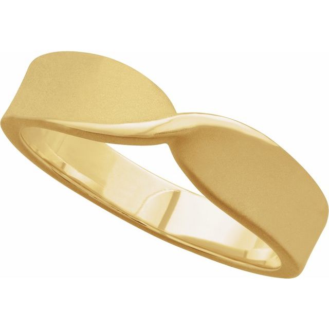 Twisted Tapered Stackable Band Ring — 14K Yellow Gold