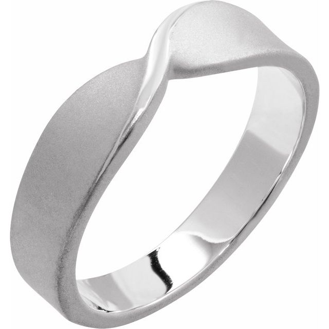 Twisted Tapered Stackable Band Ring — 14K White Gold