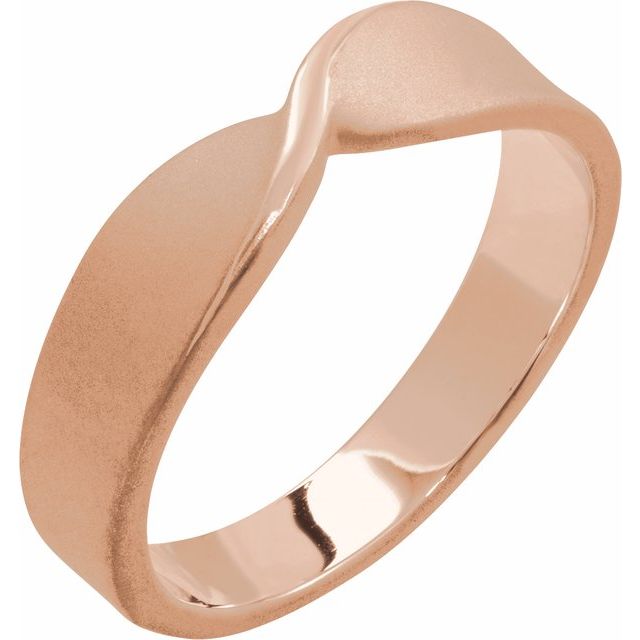 Twisted Tapered Stackable Band Ring — 14K Rose Gold