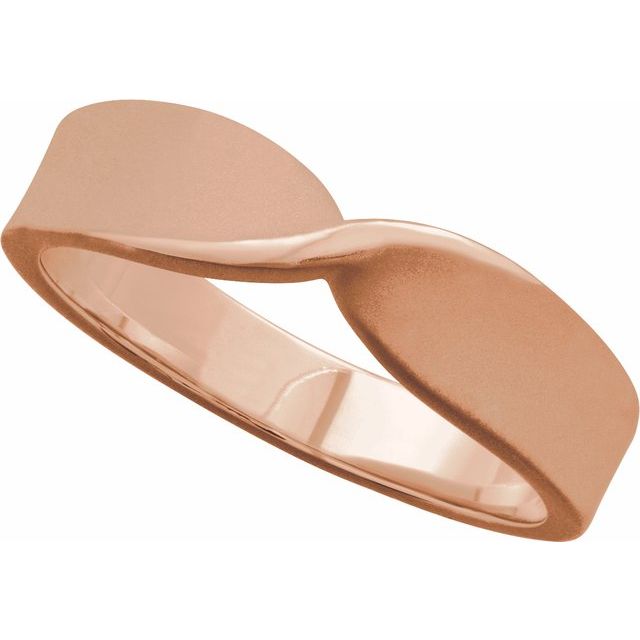 Twisted Tapered Stackable Band Ring — 14K Rose Gold