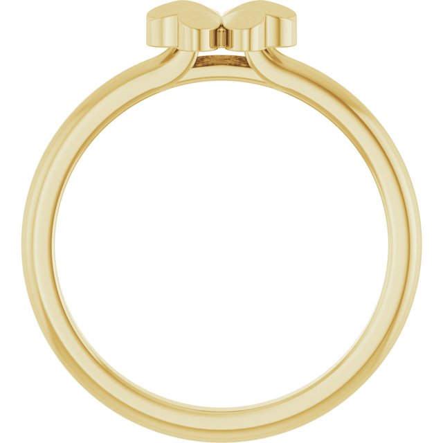 57952 / Ring / 14K Yellow / Polished / Four-Leaf Clover Stackable Ring