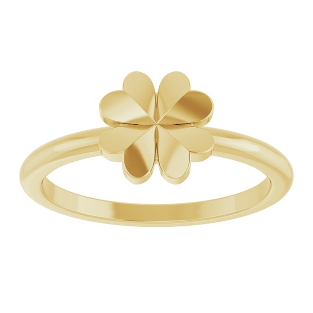 57952 / Ring / 14K Yellow / Polished / Four-Leaf Clover Stackable Ring