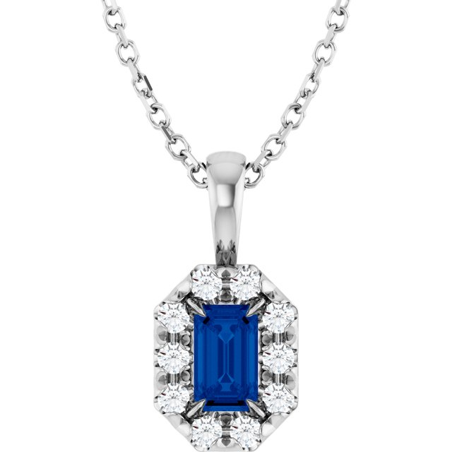 Lab-Grown Blue Sapphire | Emerald | 5 x 3mm | Natural Blue Sapphire | Emerald | 5 x 3mm