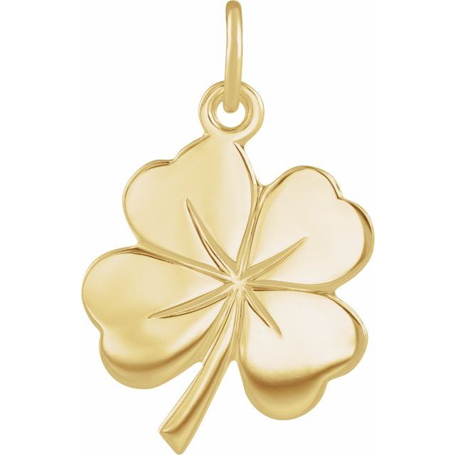 Four-Leaf Clover Charm & Pendant — 14K Yellow Gold
