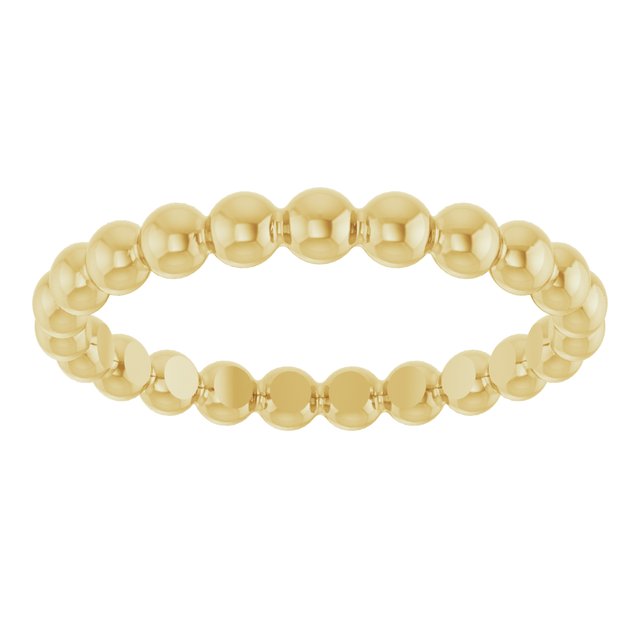 Stackable Bead Ring — 18K Yellow Gold