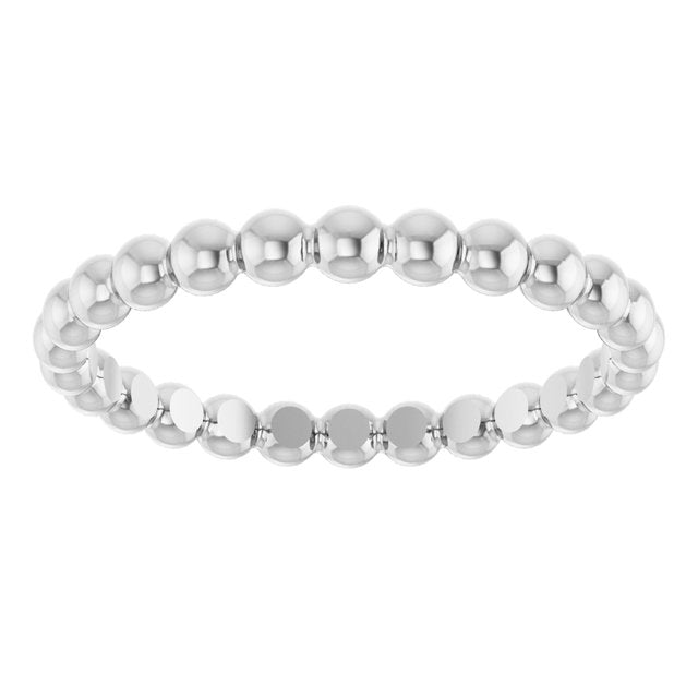 Stackable Bead Ring — Platinum