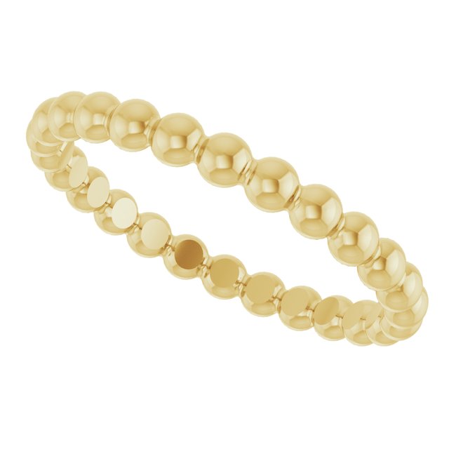 Stackable Bead Ring — 18K Yellow Gold