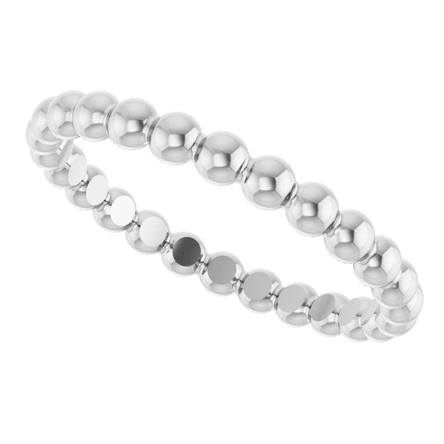 Stackable Bead Ring — Platinum