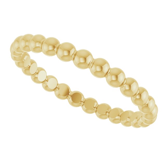 Stackable Bead Ring — 14K Yellow Gold