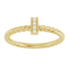 126822 / Ring / Set / 14K Yellow / Natural Diamond / Round / 1.2 Mm / Polished / .03 Ctw Natural Diamond Rope Ring