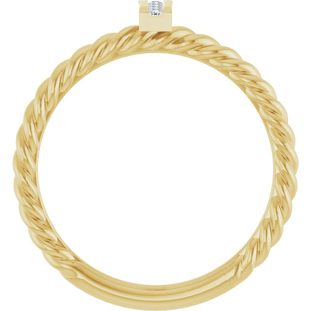 126822 / Ring / Set / 14K Yellow / Natural Diamond / Round / 1.2 Mm / Polished / .03 Ctw Natural Diamond Rope Ring