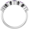72427 / Ring / Set / 14K White / Natural Amethyst / Heart / 4 X 4 Mm / Polished / Natural Amethyst Bezel Set Ring
