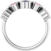 72427 / Ring / Set / 14K White / Natural Pink Tourmaline / Heart / 4 X 4 Mm / Polished / Natural Pink Tourmaline Bezel Set Ring
