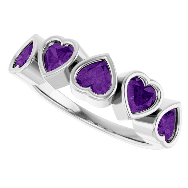 Natural Amethyst | Heart | 4 x 4mm