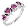 72427 / Ring / Set / 14K White / Natural Pink Tourmaline / Heart / 4 X 4 Mm / Polished / Natural Pink Tourmaline Bezel Set Ring