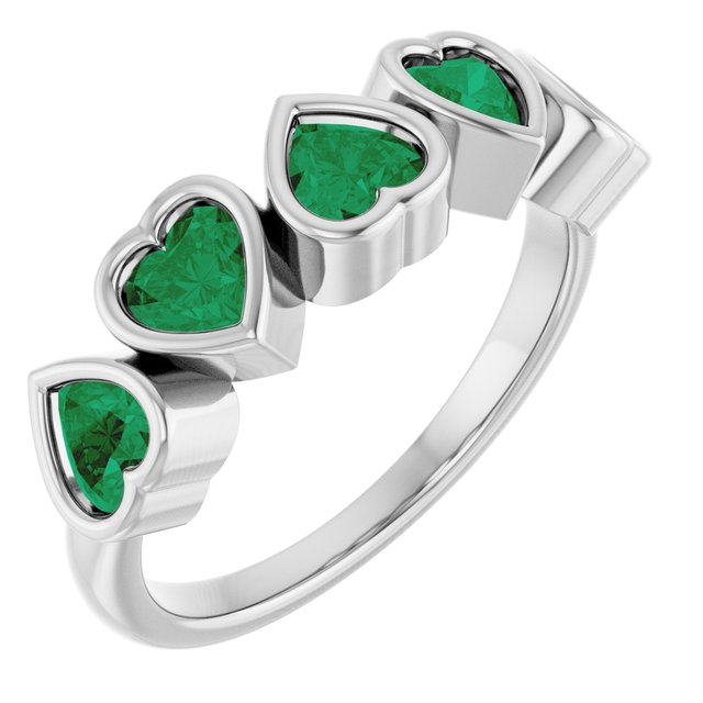 Lab-Grown Emerald Bezel Ring