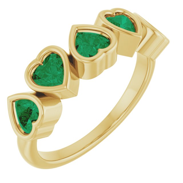 Lab-Grown Emerald Bezel Ring