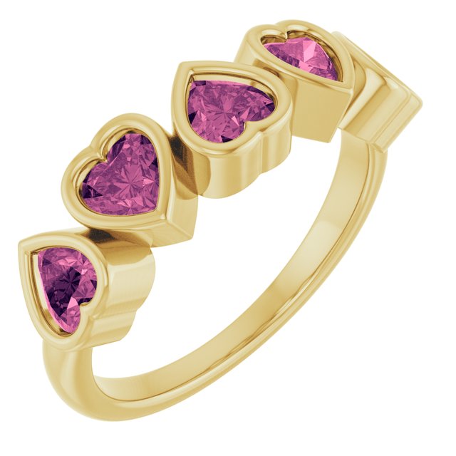 Bezel-Set Pink Tourmaline Ring
