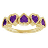 72427 / Ring / Set / 14K Yellow / Natural Amethyst / Heart / 4 X 4 Mm / Polished / Natural Amethyst Bezel Set Ring
