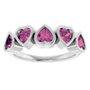72427 / Ring / Set / 14K White / Natural Pink Tourmaline / Heart / 4 X 4 Mm / Polished / Natural Pink Tourmaline Bezel Set Ring
